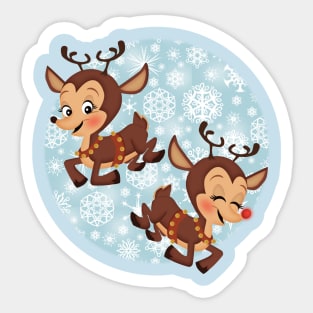 reindeer playing Sticker